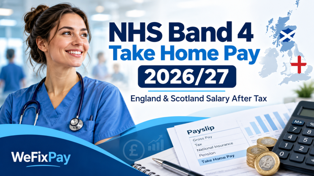 NHS Band 4 take home pay 2026/27