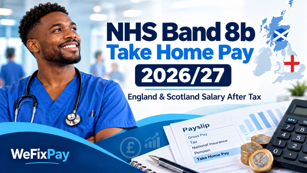 NHS Band 8b take home pay 2026/27